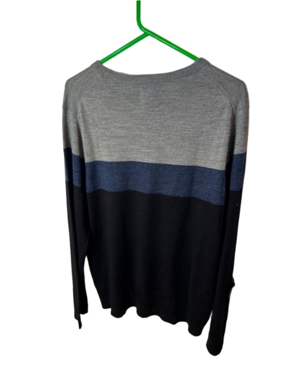Apt. 9 Men's Colorblock Crewneck Sweater Gray Blue Black size XL seriously soft - Picture 5 of 5